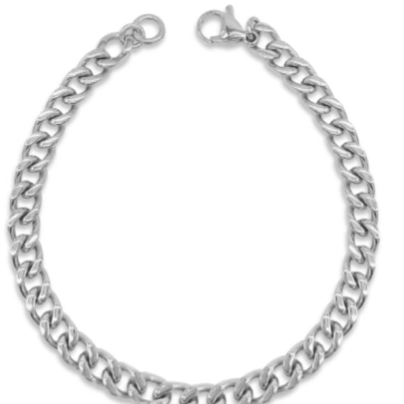 adornia Other - Adorina Rhodium Plated Cuban Chain Bracelet